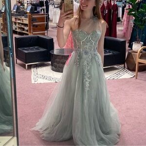 Sage green prom dress